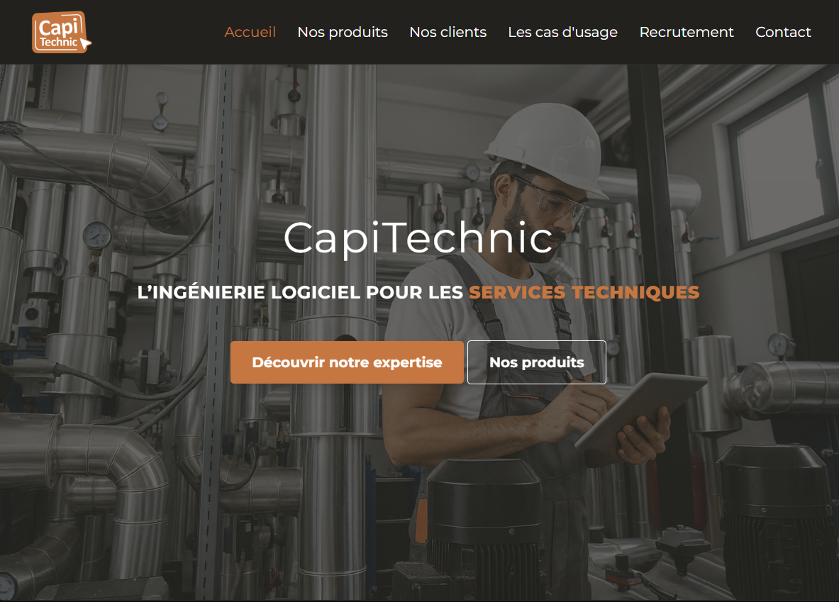 Page d'accueil du site Capitechnic.com sur PC
